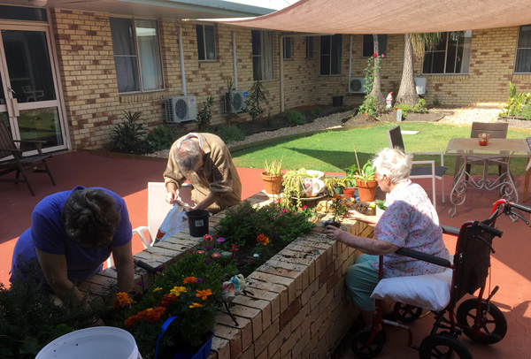 Beaumont Care Peninsula residents doing gardening