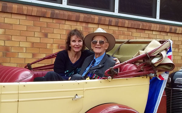 Volunteer Carolyn And Her Dad On Anzac Day